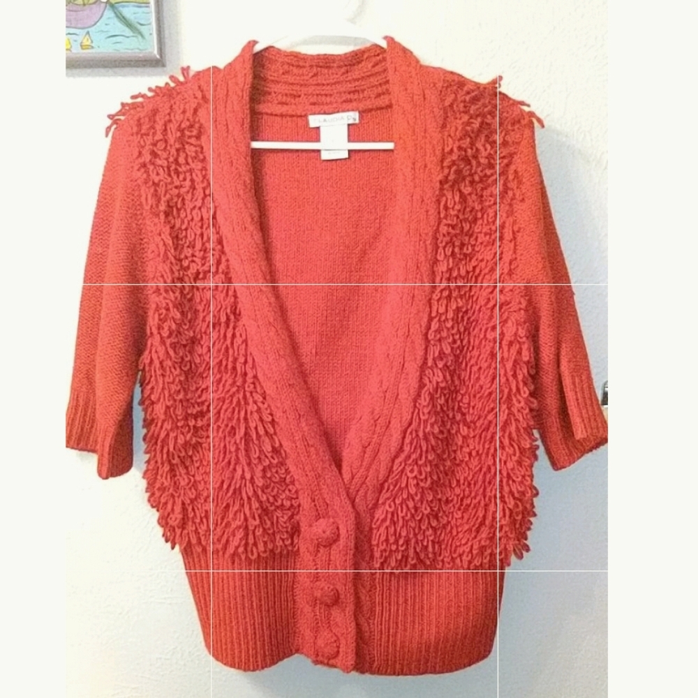 Claudia D red vintage half sleeve cardigan
